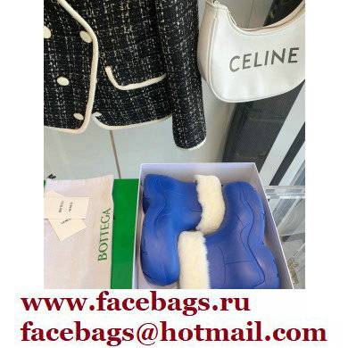 bottega veneta Biodegradable shearling ankle boots blue - Click Image to Close