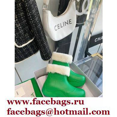 bottega veneta Biodegradable shearling ankle boots green - Click Image to Close
