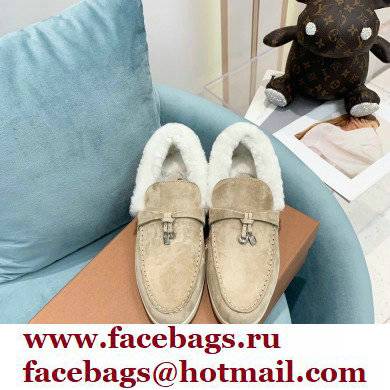 loro piana 2021 WINTER suede calfskin Summer Charms Walk Loafers 03 - Click Image to Close