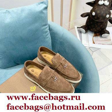 loro piana Suede Calfskin horseshoes Summer Lucky Charms Walk Moccasin 10 - Click Image to Close