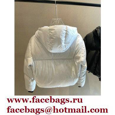 prada Light Polyester hooded puffer jacket WHITE