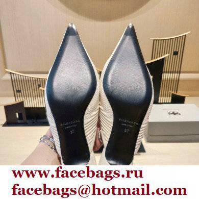 Balenciaga Heel 4cm Knife 2.0 Knit Mules Beige 2022 - Click Image to Close
