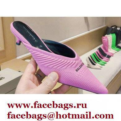 Balenciaga Heel 4cm Knife 2.0 Knit Mules Pink 2022