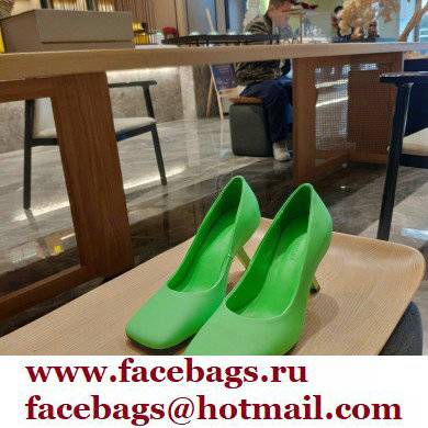 Balenciaga Heel 8.5cm Void d'Orsay Pumps Leather Green 2022