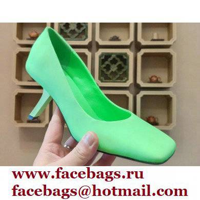 Balenciaga Heel 8.5cm Void d'Orsay Pumps Leather Green 2022 - Click Image to Close