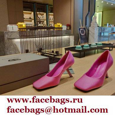 Balenciaga Heel 8.5cm Void d'Orsay Pumps Satin Fuchisa 2022 - Click Image to Close