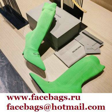 Balenciaga Heel 9cm Knife 2.0 Knit Bootie Ankle Boots Green 2022