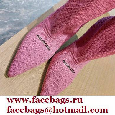 Balenciaga Heel 9cm Knife 2.0 Knit Bootie Ankle Boots Pink 2022
