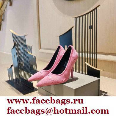 Balenciaga Heel 9cm Knife 2.0 Knit Pumps Pink 2022 - Click Image to Close