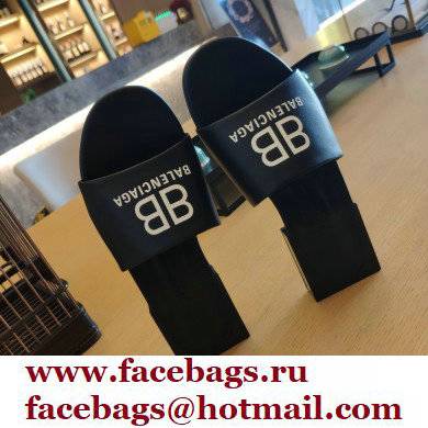 Balenciaga Squared Heel 2.5cm Box Sandals BB Logo Black 2021 - Click Image to Close