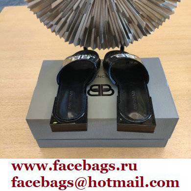 Balenciaga Squared Heel 2.5cm Box Sandals BB Logo Croco Pattern Black 2021 - Click Image to Close