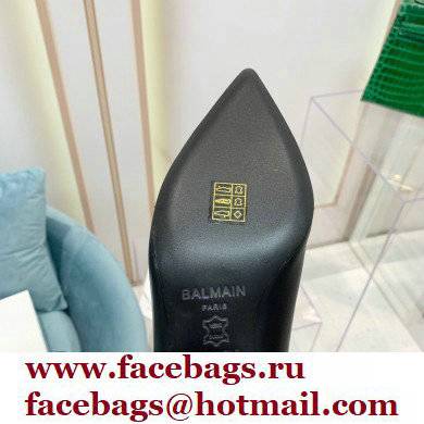 Balmain Heel 6cm Ankle Boots Leather Black with Balmain Monogram Logo 2021