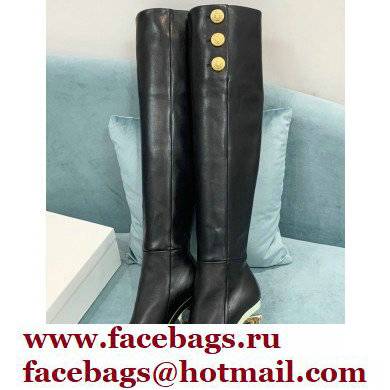 Balmain Heel 9.5cm Nelly Thigh-high Boots Leather Black 2021