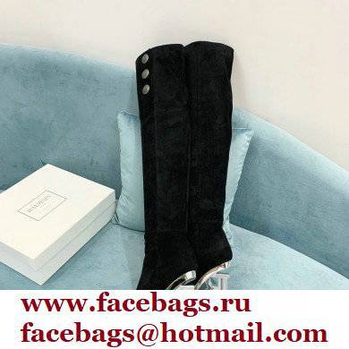 Balmain Heel 9.5cm Nelly Thigh-high Boots Suede Black 2021