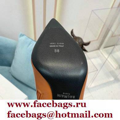 Balmain Heel 9.5cm Raven Thigh-high Boots Leather Brown 2021
