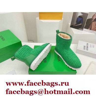 Bottega Veneta Shearling Lining Towel Ankle Boots Green 2021