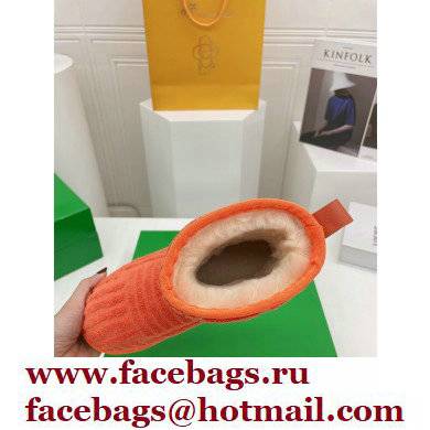 Bottega Veneta Shearling Lining Towel Ankle Boots Orange 2021 - Click Image to Close