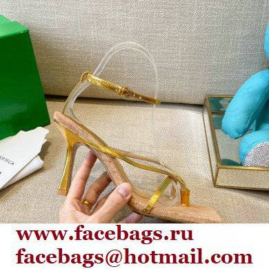 Bottega Veneta Tufted Insole Stretch Leather sandals Gold 2021 - Click Image to Close