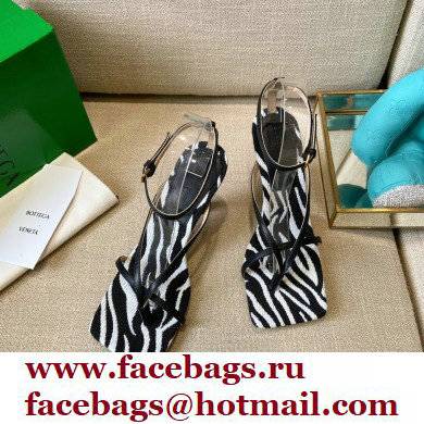 Bottega Veneta Tufted Insole Stretch Leather sandals Zebra Black 2021 - Click Image to Close