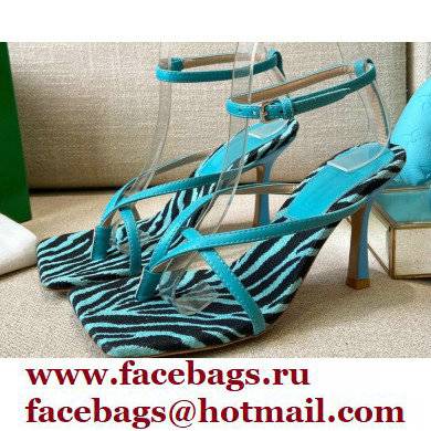 Bottega Veneta Tufted Insole Stretch Leather sandals Zebra Blue 2021 - Click Image to Close