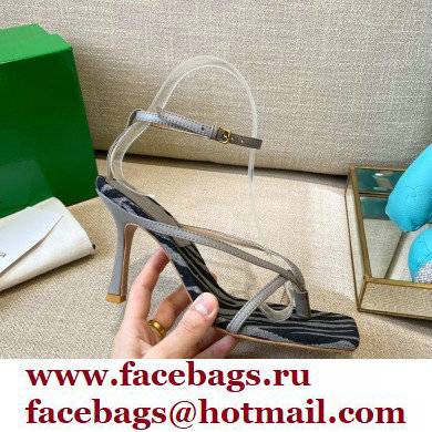 Bottega Veneta Tufted Insole Stretch Leather sandals Zebra Gray 2021 - Click Image to Close