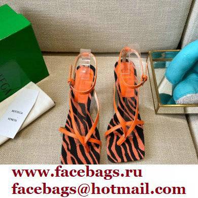Bottega Veneta Tufted Insole Stretch Leather sandals Zebra Orange 2021
