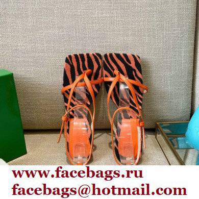 Bottega Veneta Tufted Insole Stretch Leather sandals Zebra Orange 2021 - Click Image to Close
