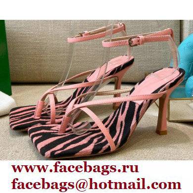 Bottega Veneta Tufted Insole Stretch Leather sandals Zebra Pink 2021