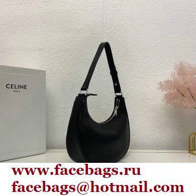 Celine Medium Ava Bag Black in Smooth Calfskin with Celine Print
