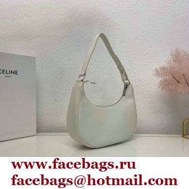 Celine Medium Ava Bag White in Smooth Calfskin with Celine Print