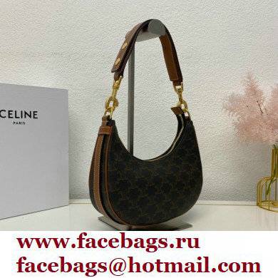 Celine Medium Strap Ava Bag Tan in Triomphe Canvas and Calfskin