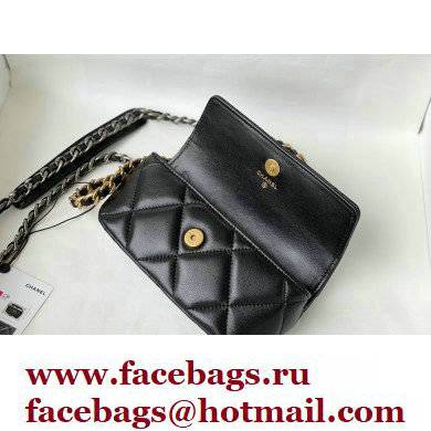 Chanel 19 Glasses Case Mini Bag with Classic Chain AP2044 Black 2021 - Click Image to Close