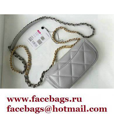 Chanel 19 Glasses Case Mini Bag with Classic Chain AP2044 Gray 2021 - Click Image to Close