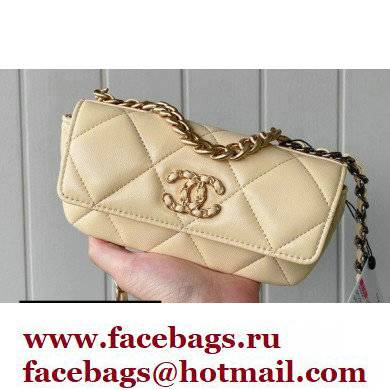 Chanel 19 Glasses Case Mini Bag with Classic Chain AP2044 Light Yellow 2021 - Click Image to Close