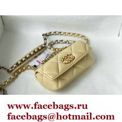 Chanel 19 Glasses Case Mini Bag with Classic Chain AP2044 Light Yellow 2021