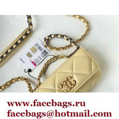 Chanel 19 Glasses Case Mini Bag with Classic Chain AP2044 Light Yellow 2021 - Click Image to Close