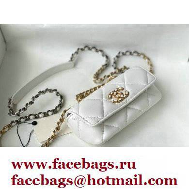 Chanel 19 Glasses Case Mini Bag with Classic Chain AP2044 White 2021 - Click Image to Close