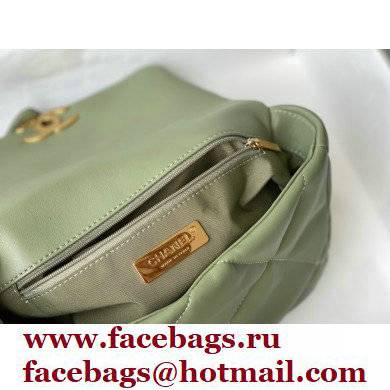 Chanel 19 Small Leather Flap Bag AS1160 army green 2021 - Click Image to Close