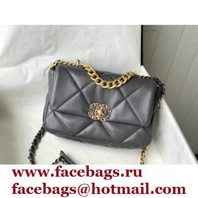 Chanel 19 Small Leather Flap Bag AS1160 etain 2021 - Click Image to Close