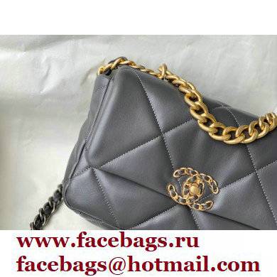 Chanel 19 Small Leather Flap Bag AS1160 etain 2021 - Click Image to Close