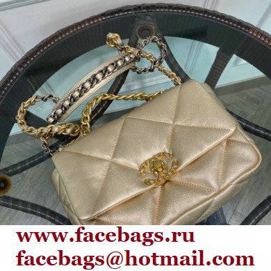 Chanel 19 Small Leather Flap Bag AS1160 gold 2021 - Click Image to Close