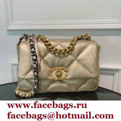 Chanel 19 Small Leather Flap Bag AS1160 gold 2021 - Click Image to Close