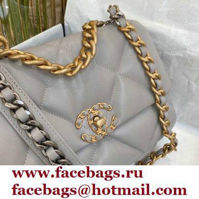 Chanel 19 Small Leather Flap Bag AS1160 gray 2021