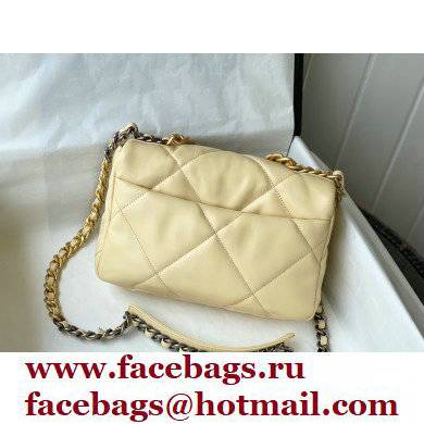 Chanel 19 Small Leather Flap Bag AS1160 light yellow 2021 - Click Image to Close