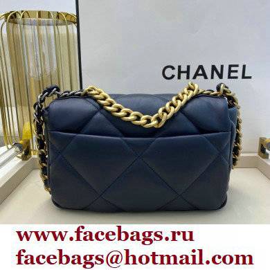 Chanel 19 Small Leather Flap Bag AS1160 navy blue 2021 - Click Image to Close