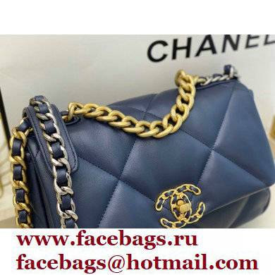 Chanel 19 Small Leather Flap Bag AS1160 navy blue 2021 - Click Image to Close
