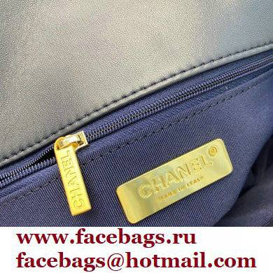 Chanel 19 Small Leather Flap Bag AS1160 navy blue 2021