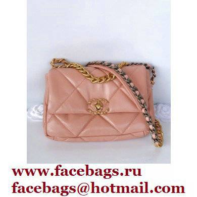 Chanel 19 Small Leather Flap Bag AS1160 pink 2021 - Click Image to Close