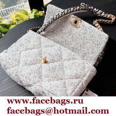 Chanel 19 tweed Flap Bag AS1160/AS1161 white 2021 - Click Image to Close