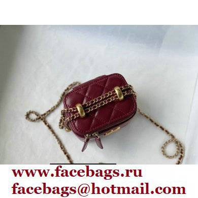 Chanel Calfskin Small Vanity with Chain Bag AP2292 Burgundy 2021